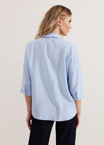 Phase Eight Cynthia Zip Shirts Blue Canada | JPWDIZ-741